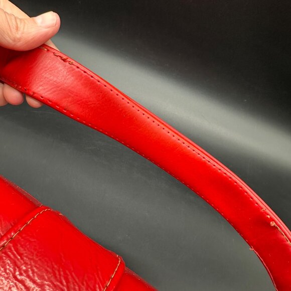 Vintage Purse 1950s Red Vinyl Handbag Mid Century Retro Fashion Accessory As Is - Picture 7 of 15
